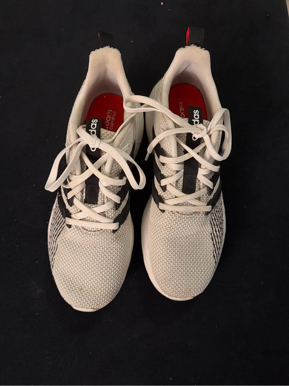 adidas Men’s White and Black Knit Athletic Sneakers